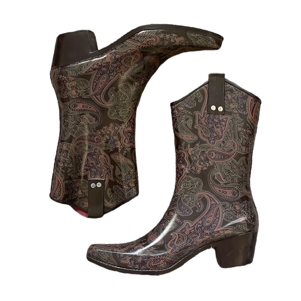 Capelli of New York Paisley Winter & Rain Boots - Brown and Pink